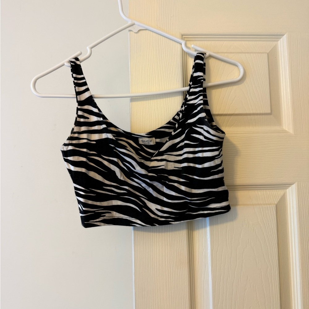 PacSun Black and White Zebra Print Tank Top